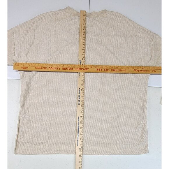 V-Neck Sweater Whit Birch Soft Knit Ivory Lace-Up Long Sleeve Womens Medium New - Picture 8 of 8